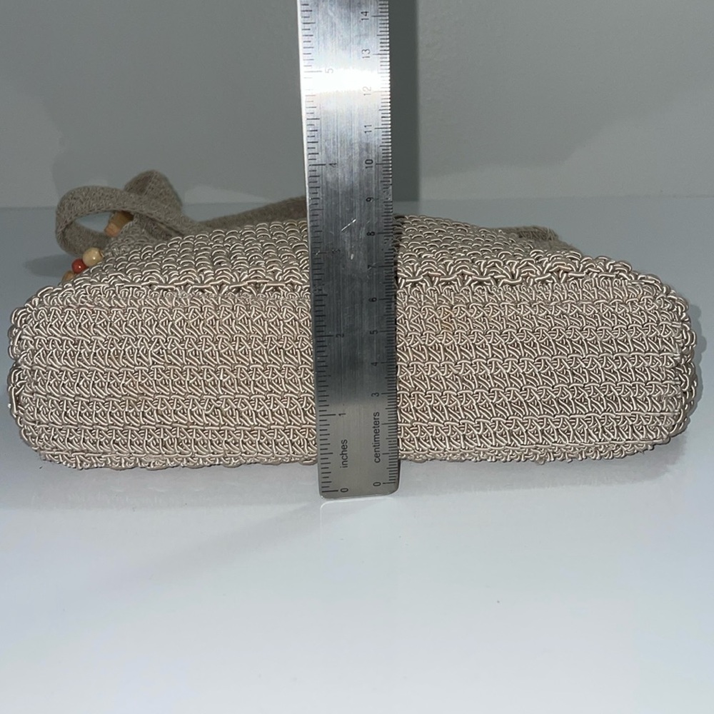 Liz Claiborne‎ Vintage woven shoulder crossbody taupe color bag. EUC - Picture 5 of 9
